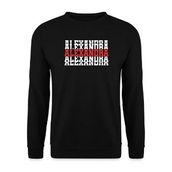 t shirt Alexandra t-shirt gift stacked text - Unisex Sweatshirt - black - Front - Alina (178cm) & Michal (187cm)