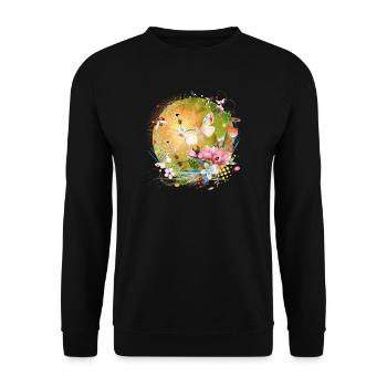 Die bunte Welt der Insekten und Schmetterlinge - Unisex Pullover - Schwarz - Vorne - Alina (178cm) & Michal (187cm)
