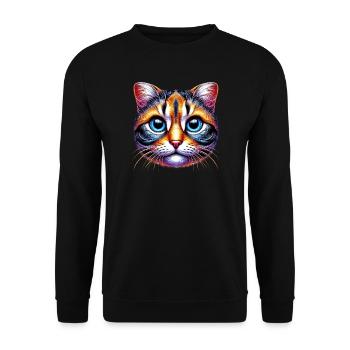 Cat - Unisex Sweatshirt - black - Front - Alina (178cm) & Michal (187cm)