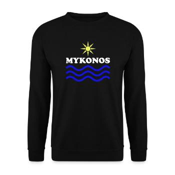 MYKONOS-GREECE Sun Water - Unisex Sweatshirt - black - Front - Alina (178cm) & Michal (187cm)