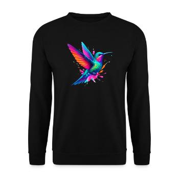 Hummingbird - Unisex Sweatshirt - black - Front - Alina (178cm) & Michal (187cm)