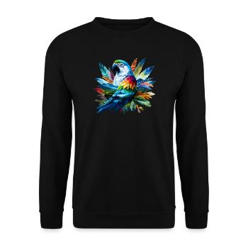 Papagei - Unisex Pullover - Schwarz - Vorne - Alina (178cm) & Michal (187cm)