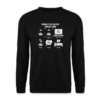 Spare Time Geek Montage - Unisex Sweatshirt - black - Front - Alina (178cm) & Michal (187cm)