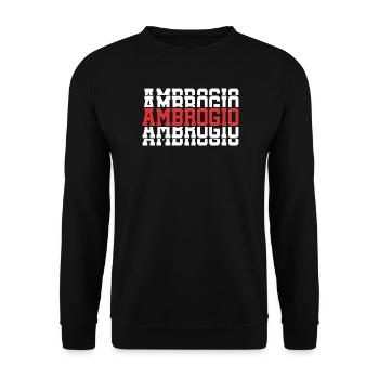 t-shirt Ambrogio gift t-shirt stacked text - Unisex Sweatshirt - black - Front - Alina (178cm) & Michal (187cm)