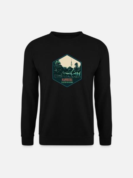 Illustration, Planten un Blomen park in Hamburg - Unisex Pullover - Schwarz