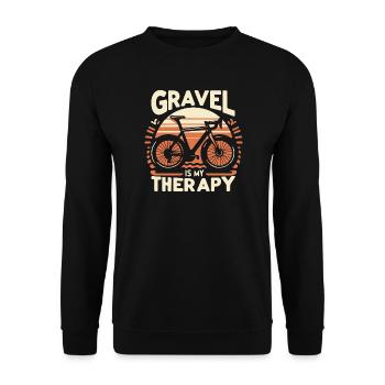 Gravel Bike Therapy T-Shirt - Unisex Sweatshirt - black - Front - Alina (178cm) & Michal (187cm)