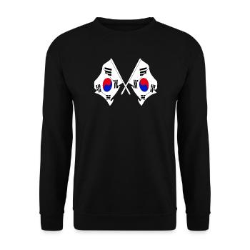 Deux drapeaux croisés de la Corée du Sud - Sweat-shirt Unisexe - noir - Devant - Alina (178cm) & Michal (187cm)