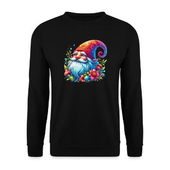 Gnome Goblin Elf - Unisex Sweatshirt - black - Front - Alina (178cm) & Michal (187cm)
