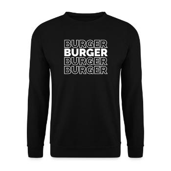 burger repetition font food yummy logo icon - Unisex Sweatshirt - black - Front - Alina (178cm) & Michal (187cm)
