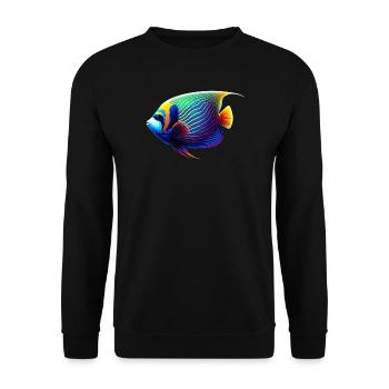 Emperor Angel Fish - Unisex Sweatshirt - black - Front - Alina (178cm) & Michal (187cm)