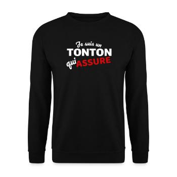 Je suis un tonton qui assure - Sweat-shirt Unisexe - noir - Devant - Alina (178cm) & Michal (187cm)