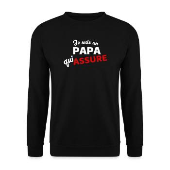 Je suis un papa qui assure - Sweat-shirt Unisexe - noir - Devant - Alina (178cm) & Michal (187cm)