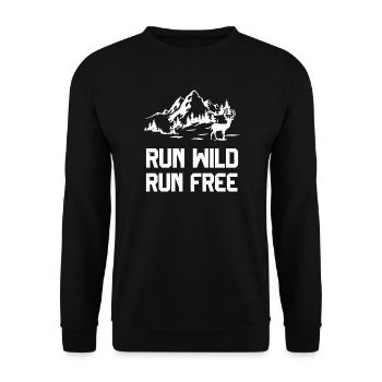 Trailrunning - Lauf wild, lauf frei - Unisex Pullover - Schwarz - Vorne - Alina (178cm) & Michal (187cm)