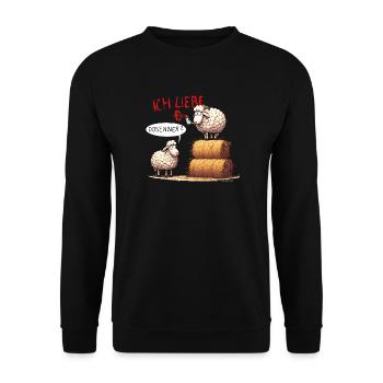 ich liebe dosenbier schafe bier lustig wortspiel - Unisex Pullover - Schwarz - Vorne - Alina (178cm) & Michal (187cm)