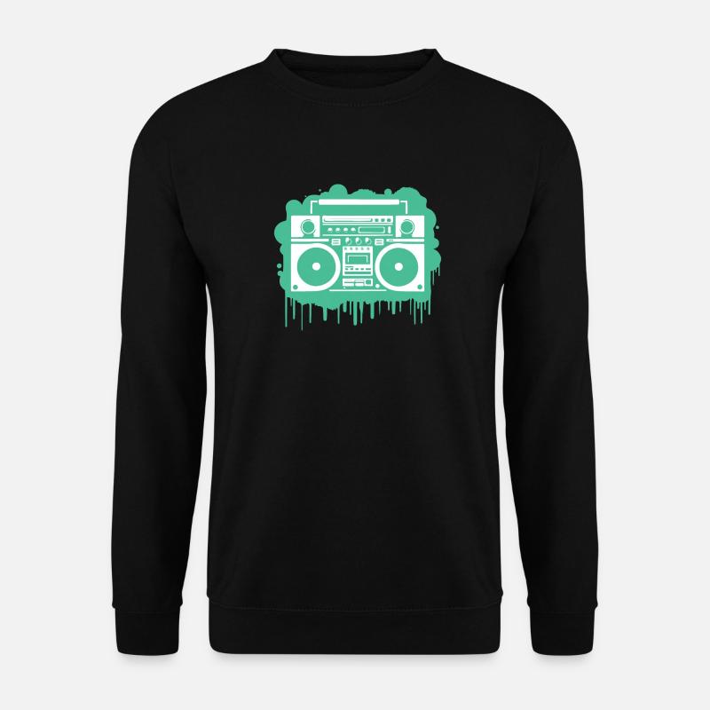Cyan Ghettoblaster - Unisex Pullover - Schwarz