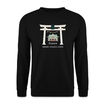 Osaka Japan, Namba Yasaka-jinja Torii Drawing - Unisex Sweatshirt - black - Front - Alina (178cm) & Michal (187cm)