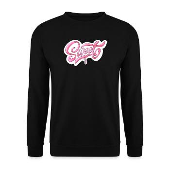 Sweet Pink Glitter Hand Lettered Design - Unisex Sweatshirt - black - Front - Alina (178cm) & Michal (187cm)