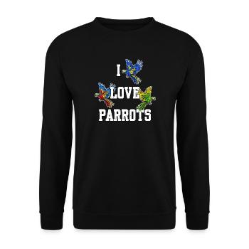 Animal Statement Animal Lover Parrot Birds Zoo - Unisex Sweatshirt - black - Front - Alina (178cm) & Michal (187cm)