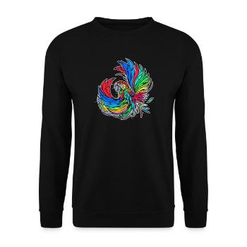 Animal, Oiseau, Perroquet, Amoureux Des Animaux, Animal De Compagnie, Animaux De Zoo - Sweat-shirt Unisexe - noir - Devant - Alina (178cm) & Michal (187cm)