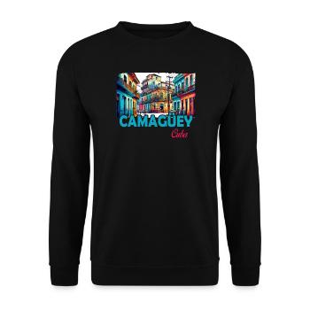 Camagüey, Cuba, Caraïbes, Design - Sweat-shirt Unisexe - noir - Devant - Alina (178cm) & Michal (187cm)