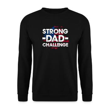 Strong Dad Challenge Tee - Unisex Sweatshirt - black - Front - Alina (178cm) & Michal (187cm)