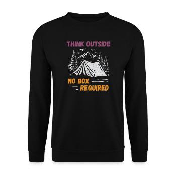 Camping, Randonnée, Forêt - Pensez à l’extérieur - Sweat-shirt Unisexe - noir - Devant - Alina (178cm) & Michal (187cm)