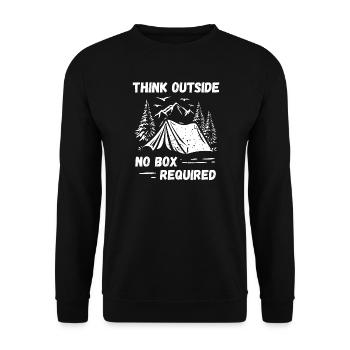 Camping, Randonnée, Forêt - Pensez à l’extérieur - Sweat-shirt Unisexe - noir - Devant - Alina (178cm) & Michal (187cm)
