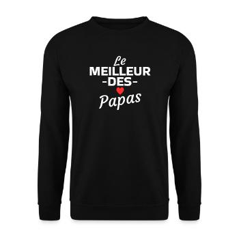 Le Meilleur des Papas Slogan T-Shirt - Sweat-shirt Unisexe - noir - Devant - Alina (178cm) & Michal (187cm)