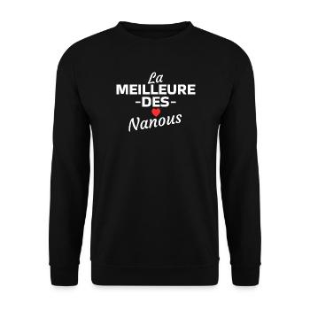 La Meilleure des Nanous - Sweat-shirt Unisexe - noir - Devant - Alina (178cm) & Michal (187cm)