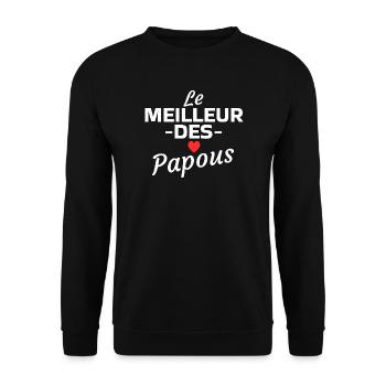 Design Graphique Le Meilleur des Papous - Sweat-shirt Unisexe - noir - Devant - Alina (178cm) & Michal (187cm)