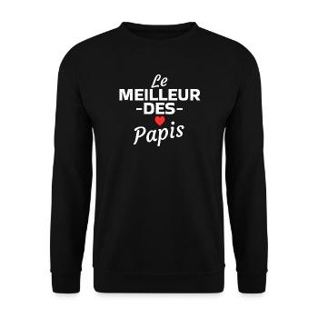 Textual Design : Le Meilleur des Papis - Sweat-shirt Unisexe - noir - Devant - Alina (178cm) & Michal (187cm)