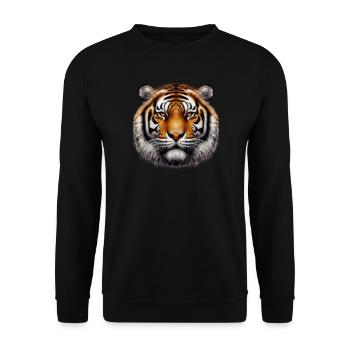 Tiger - Unisex Sweatshirt - black - Front - Alina (178cm) & Michal (187cm)