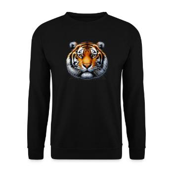 Tiger - Unisex Sweatshirt - black - Front - Alina (178cm) & Michal (187cm)