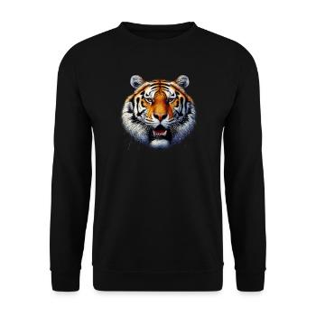 Tiger - Unisex Sweatshirt - black - Front - Alina (178cm) & Michal (187cm)