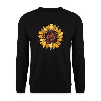 Sunflower, autumn, nature, beautiful colors, icon, icon - Unisex Sweatshirt - black - Front - Alina (178cm) & Michal (187cm)