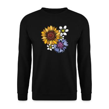 Bouquet Flowers Symbol Nature Colors Market icon - Unisex Sweatshirt - black - Front - Alina (178cm) & Michal (187cm)