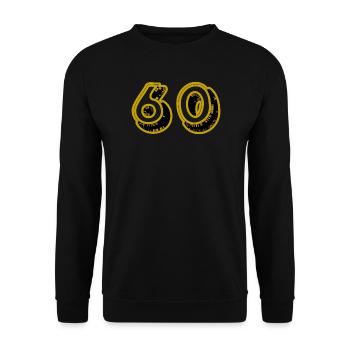 60. 60 ANS. 60e ANNIVERSAIRE. ANNIVERSAIRE 60 ANS. - Sweat-shirt Unisexe - noir - Devant - Alina (178cm) & Michal (187cm)