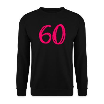 60. 60 ANS. 60e ANNIVERSAIRE. ANNIVERSAIRE 60 ANS. - Sweat-shirt Unisexe - noir - Devant - Alina (178cm) & Michal (187cm)