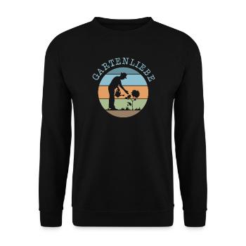 Garten Liebe Gärtner Pflanzen Symbol retro vintage - Unisex Pullover - Schwarz - Vorne - Alina (178cm) & Michal (187cm)