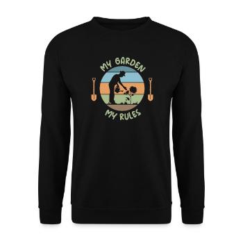 dictons drôles jardinier jardin amour logo rétro - Sweat-shirt Unisexe - noir - Devant - Alina (178cm) & Michal (187cm)