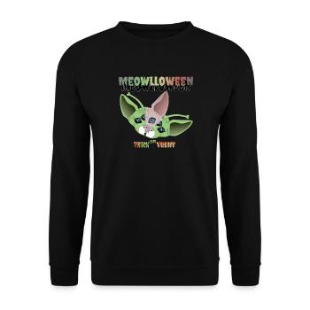 Sphinx Katze Alien Maske - Unisex Pullover - Schwarz - Vorne - Alina (178cm) & Michal (187cm)