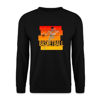 Basketball - Unisex Pullover - Schwarz - Vorne - Alina (178cm) & Michal (187cm)