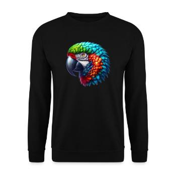 Papagei - Unisex Pullover - Schwarz - Vorne - Alina (178cm) & Michal (187cm)