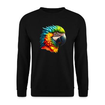 Papagei - Unisex Pullover - Schwarz - Vorne - Alina (178cm) & Michal (187cm)