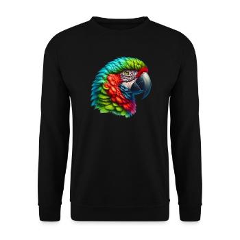 Papagei - Unisex Pullover - Schwarz - Vorne - Alina (178cm) & Michal (187cm)