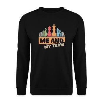 Chess retro cool saying team vintage chess piece - Unisex Sweatshirt - black - Front - Alina (178cm) & Michal (187cm)