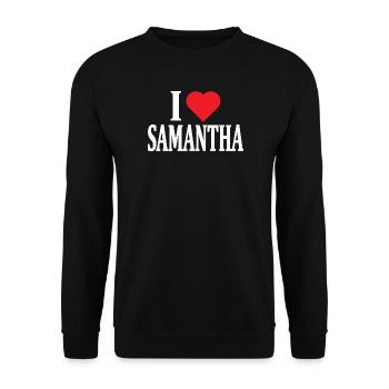 T-Shirt Ich liebe Samantha T-Shirt Geschenkidee - Unisex Pullover - Schwarz - Vorne - Alina (178cm) & Michal (187cm)