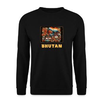 Bhutan Thimphu Dragon South Asia - Unisex Sweatshirt - black - Front - Alina (178cm) & Michal (187cm)