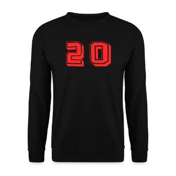 20. 20 JAHRE. 20-JÄHRIGES JUBILÄUM. 20-JÄHRIGES JUBILÄUM. - Unisex Pullover - Schwarz - Vorne - Alina (178cm) & Michal (187cm)