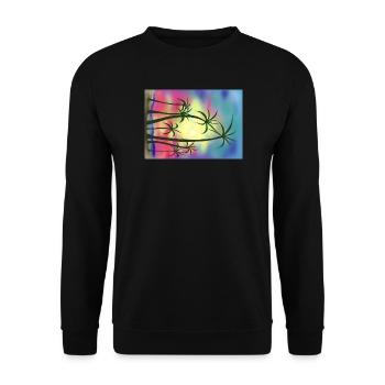 Palmen - Unisex Pullover - Schwarz - Vorne - Alina (178cm) & Michal (187cm)